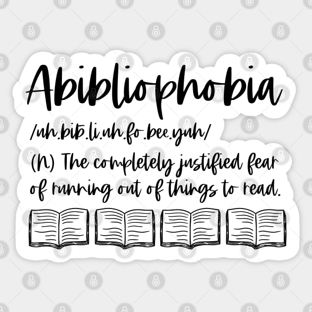 Abibliophobia Definition - Bookish Reader Funny Dictionary Sticker by Millusti